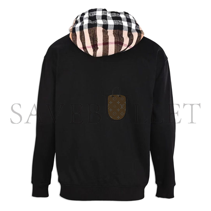 Bv*b*rry check hood cotton zip hoodie 80558681
